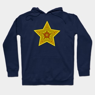 Yellow red ornamental star Hoodie